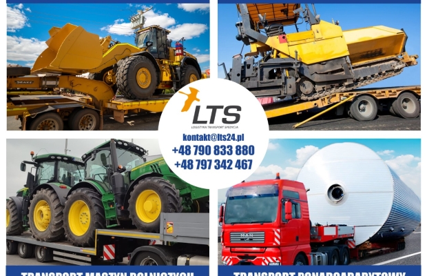 Transport ponadnormatywny - ponadgabarytowy, niskopodwoziowy, kombajnu - Zdjęcie 1