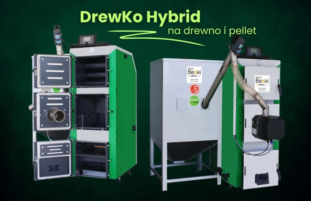 DrewKo Hybrid 12 kW – dwupaliwowy kocioł na drewno i pellet - Zdjęcie 1