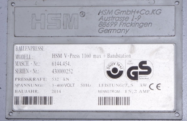 Prasa belownica kompaktor HSM V-Press 1160 max + Bandstation - Zdjęcie 2