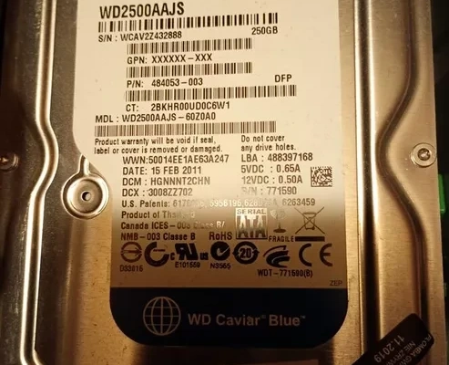 Dysk twardy o pojemności 250GB - Zdjęcie 1