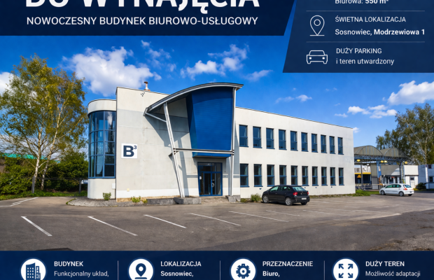 Do wynajęcia biurowiec – Sosnowiec, ul. Modrzewiowa 1 - Zdjęcie 1