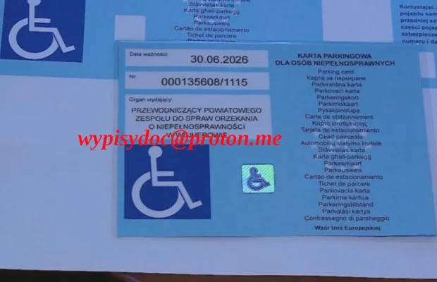 !HIT! Karta parkingowa osoby niepełnosprawnej. Oryginał tylk - Zdjęcie 2
