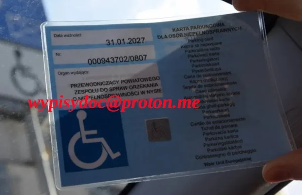 !HIT! Karta parkingowa osoby niepełnosprawnej. Oryginał tylk - Zdjęcie 1