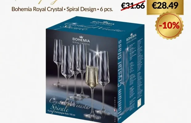 Bohemia Winestar Spirale Kieliszki do Szampana 160 ml – zest - Zdjęcie 1