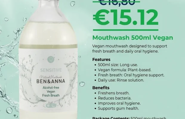 Vegan Mouthwash 500 ml – Płyn do płukania jamy ustnej - Zdjęcie 1