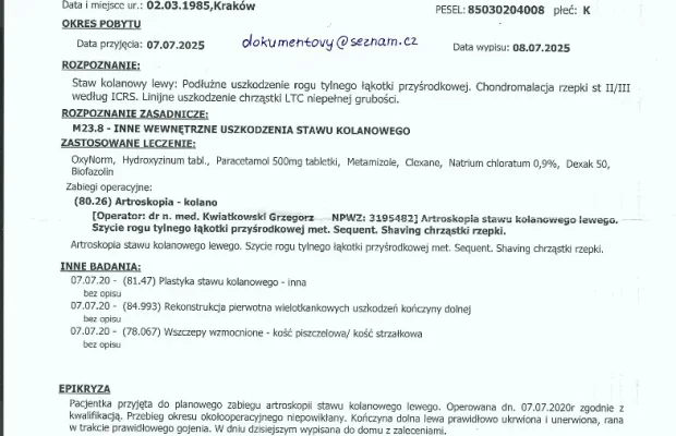 Wypis Szpitalny, Karta Informacyjna, Upoważnienia, Pozwoleni - Zdjęcie 2