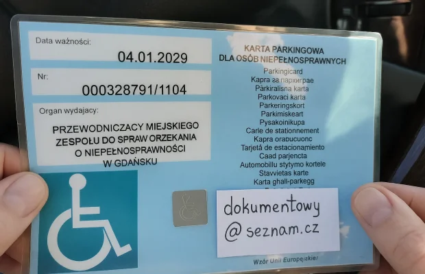 Karta Parkingowa Dla Osób Niepełnosprawnych Oryginał - Zdjęcie 1