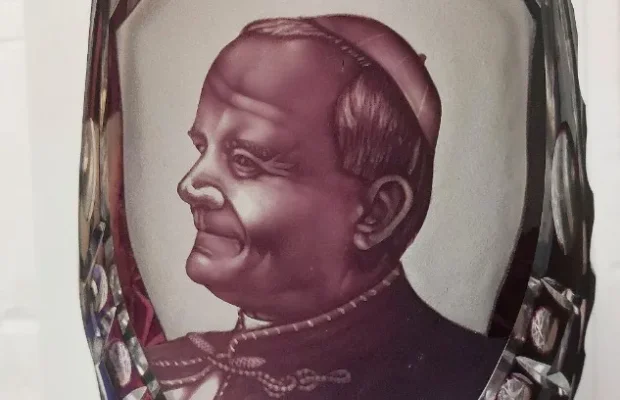 Unikat- Jubileuszowy Limitowany Wazon Kryształowy Papież - Zdjęcie 1