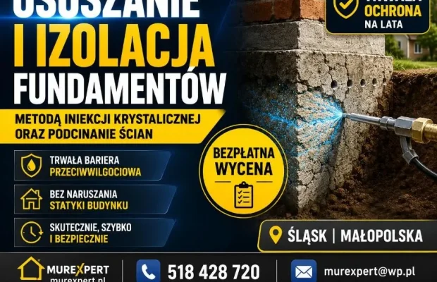 Osuszanie budynków, izolacja fundamentów, iniekcja krystalic - Zdjęcie 6