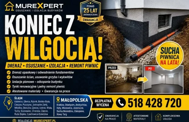 Osuszanie budynków, izolacja fundamentów, iniekcja krystalic - Zdjęcie 7