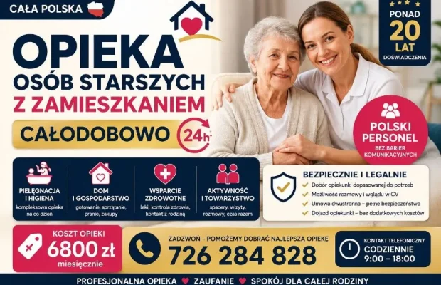 Opieka nad osobą starszą z zamieszkaniem, całodobowo, cała P - Zdjęcie 1
