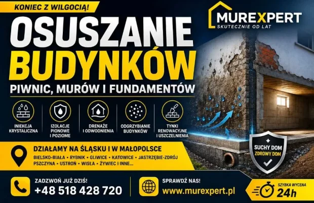 Osuszanie budynków, izolacja fundamentów, iniekcja krystalic - Zdjęcie 5