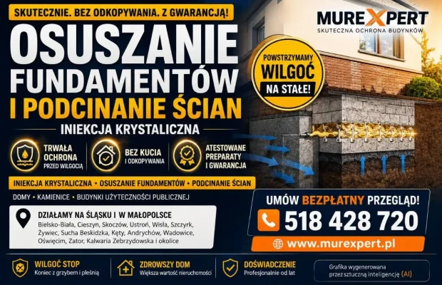 Iniekcja krystaliczna, osuszanie fundamentów i podcinanie ścian - skut - Zdjęcie 3