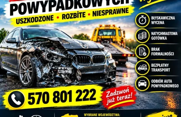 Skupujemy auta powypadkowe, uszkodzone mechanicznie - Zdjęcie 1