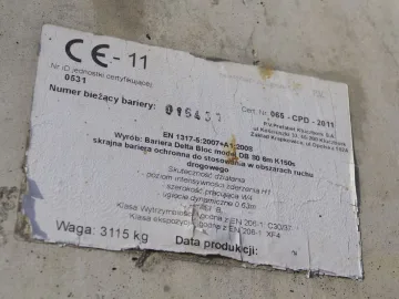 Zdjęcie: Bariery autostradowe, betonowe - Delta Bloc DB 80