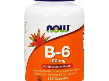Zdjęcie: NOW Foods Witamina B6 (Pyridoksyna) 100 mg – 250 tabletek