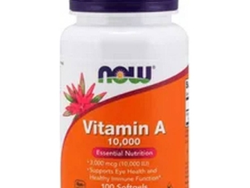 Zdjęcie: NOW Foods Witamina A 10 000 IU – 100 kapsułek | Wzrok, skóra