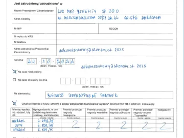 Zaświadczenie o Zatrudnieniu i Zarobkach