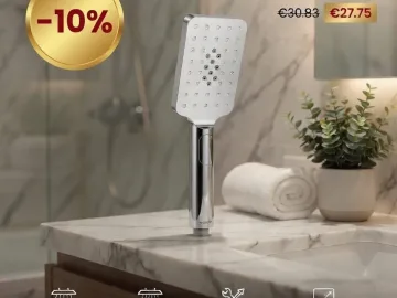 Zdjęcie: Deante Arnika Słuchawka Prysznicowa 3-funkcyjna – Chrom/Biał