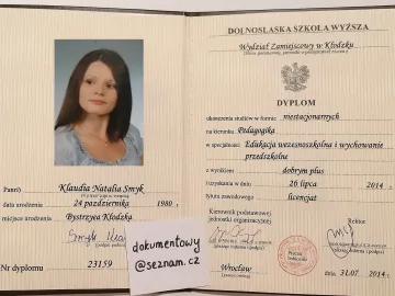 Dyplom Ukończenia Szkoły Wyższej -Dowolne Kierunki
