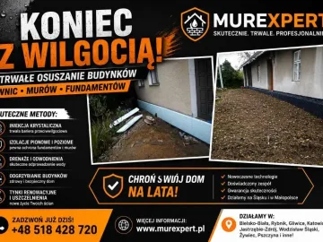 Osuszanie budynków, izolacja fundamentów, iniekcja krystalic